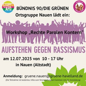 Workshop „Rechte Parolen Kontern", Nauen