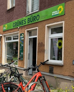 Das Grüne Büro des Kreisverbandes Havelland in der Potsdamer Straße in Falkensee