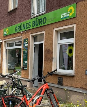 Das Grüne Büro des Kreisverbandes Havelland in der Potsdamer Straße in Falkensee
