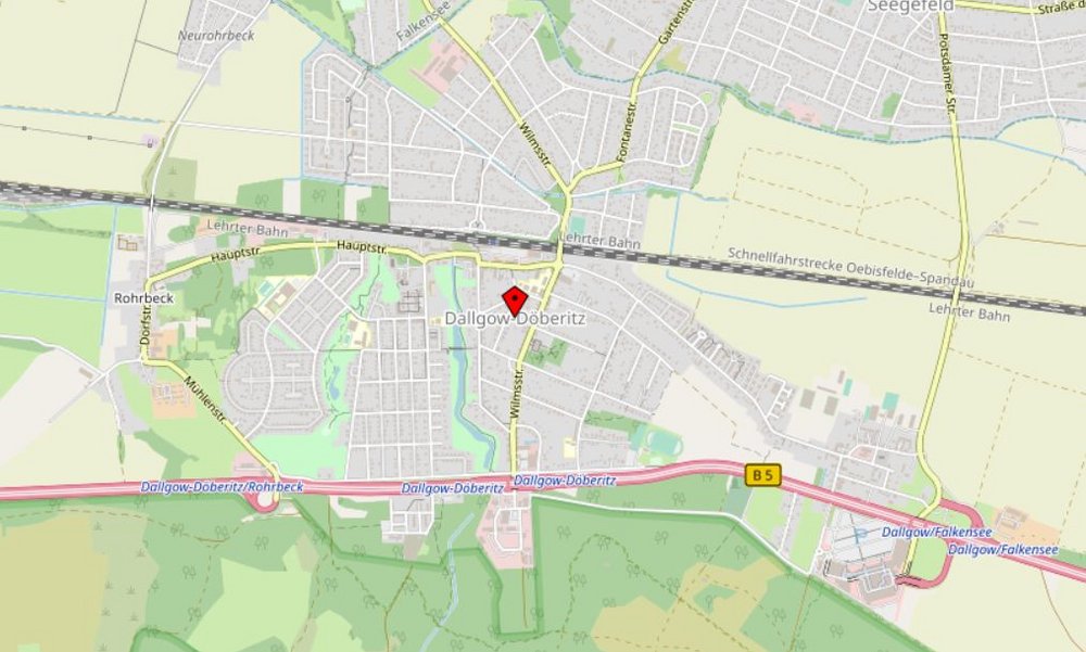 Karte von Dallgow-Döberitz aus Open Street Map