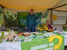 Grüner Stand beim Stadtfest Falkensee