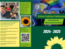 Die Bündnisgrüne Stadtfraktion Falkensee stellt sich vor, Mitglieder, ein Gruppenbild und ein Stimmungsbild von einer Demo für Vielfalt