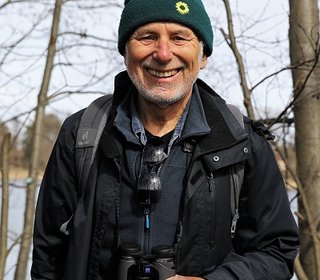 Dr. Ernst Paul Dörfler beim Rundgang um den Falkenhagener See