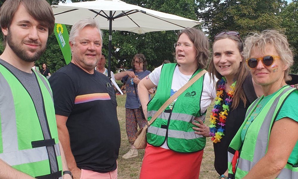 Paul, Till, Andrea, Anne und Antje, CSD 2025, Foto: Grüne HVL
