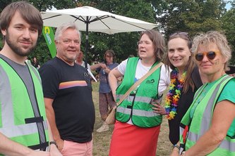 Paul, Till, Andrea, Anne und Antje, CSD 2025, Foto: Grüne HVL