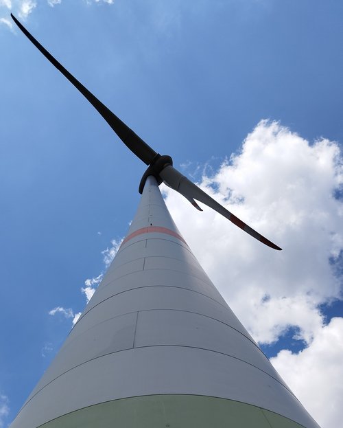 Windrad von unten fotografiert